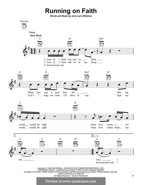 Running on Faith (Eric Clapton) by J.L. Williams sheet music on MusicaNeo