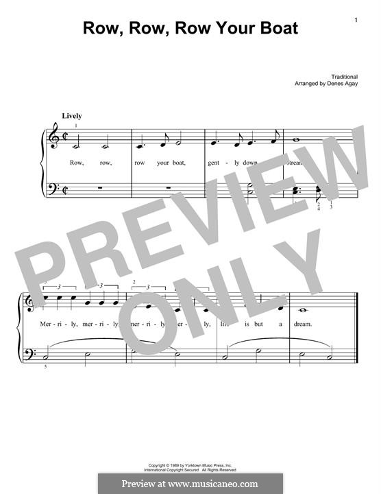 Row, Row, Row Your Boat by folklore sheet music on MusicaNeo