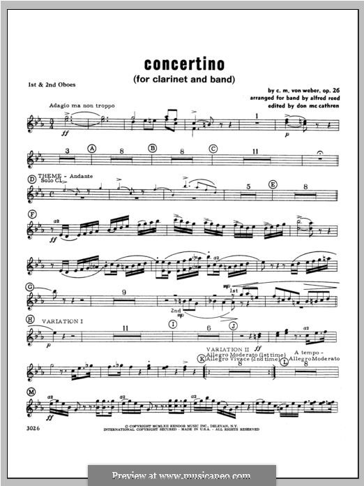 Concertino for and Orchestra, J.109 Op.26 by C.M.v. er on