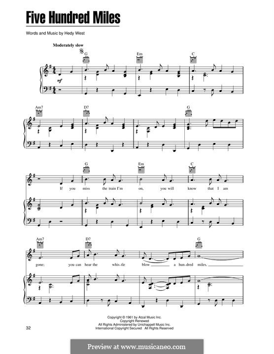 Five Hundred Miles (Peter, Paul & Mary) by H. West on MusicaNeo