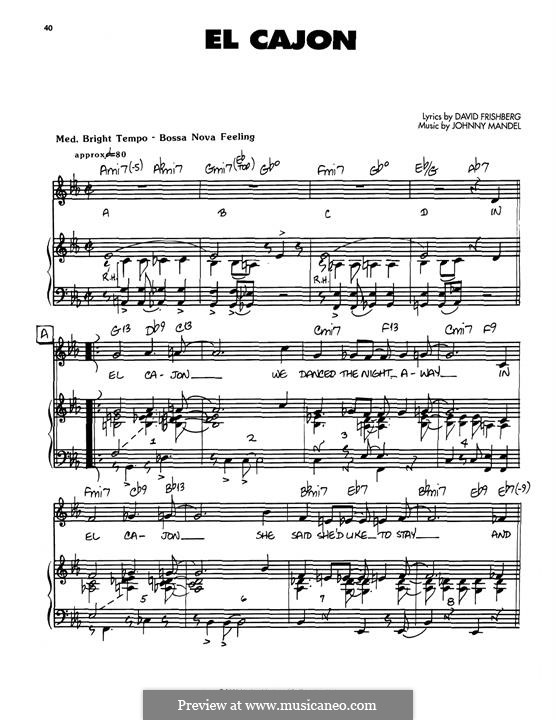 El Cajon by J. Mandel sheet music on MusicaNeo