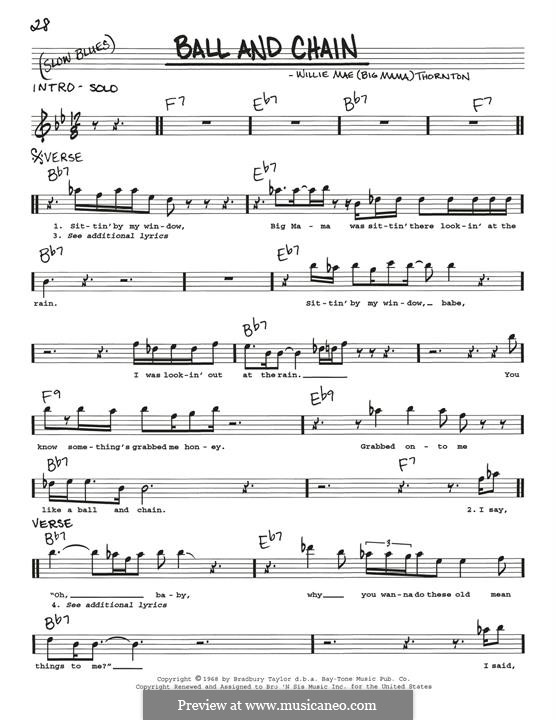 Ball and Chain (Janis Joplin) by W.M. Thornton sheet music on MusicaNeo