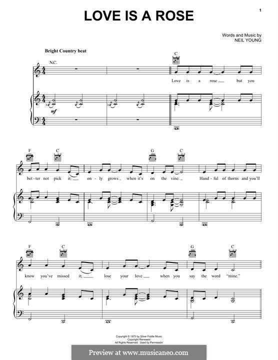 Love is a Rose by N. Young sheet music on MusicaNeo