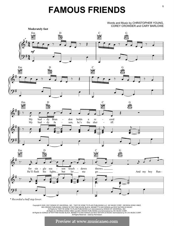 Famous Friends (Chris Young and Kane Brown) by C. Barlowe on MusicaNeo