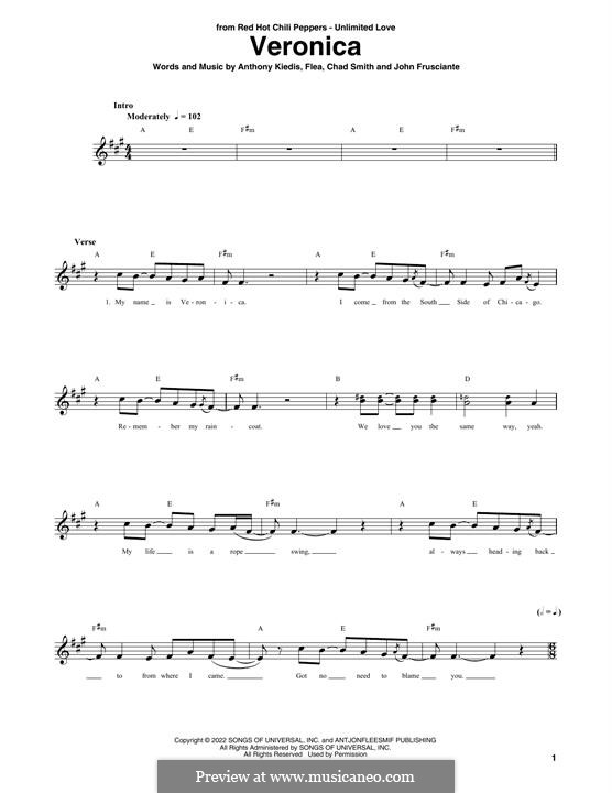 Veronica (Red Hot Chili Peppers) by Flea, A. Kiedis, C. Smith, J