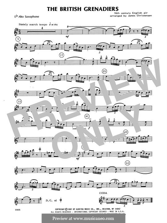 The British Grenadiers by folklore sheet music on MusicaNeo