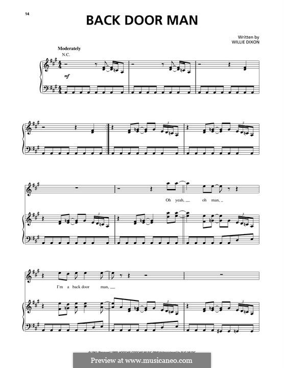 Back Door Man (The Doors) by W. Dixon sheet music on MusicaNeo