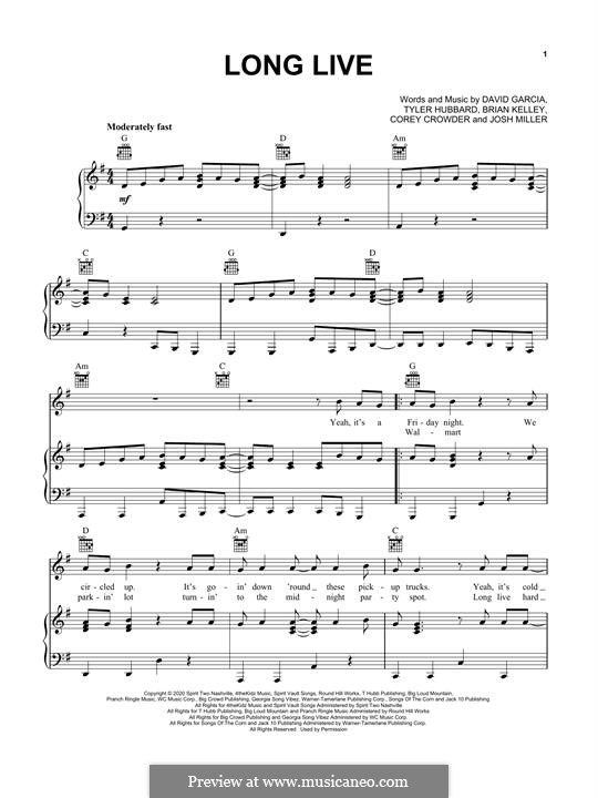 Long Live (Florida Line) by T. Hubbard, B. Kelley on MusicaNeo