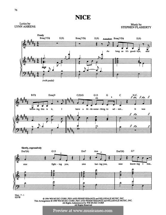 Nice (from Lucky Stiff) by S. Flaherty sheet music on MusicaNeo