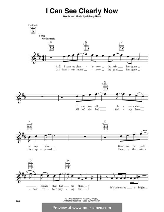 I Can See Clearly Now by J. Nash sheet music on MusicaNeo