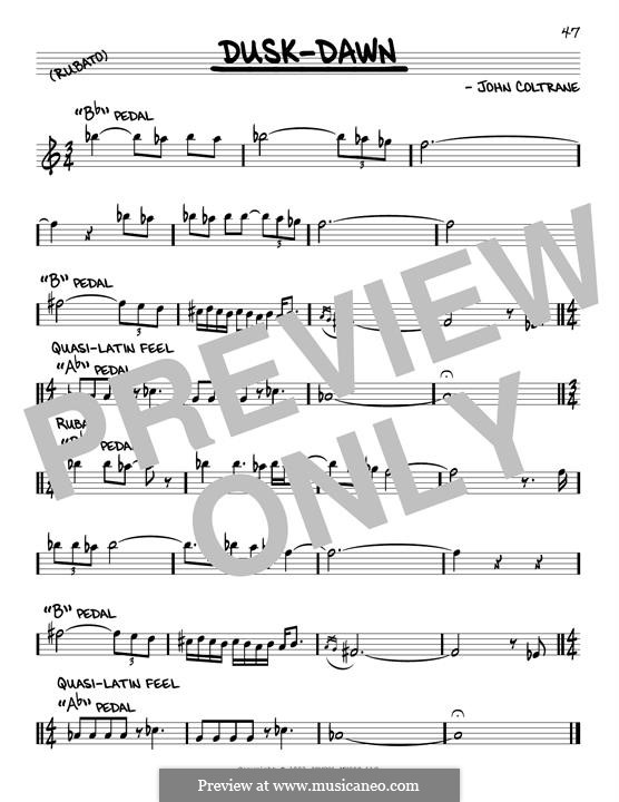 DuskDawn by J. Coltrane sheet music on MusicaNeo