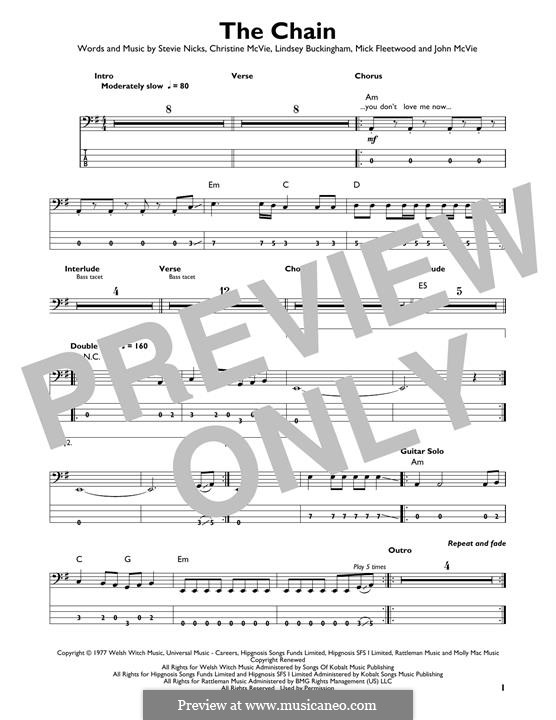 The Chain (Fleetwood Mac) by C. McVie, J. McVie, L. Buckingham, M. Fleetwood, S. Nicks on MusicaNeo