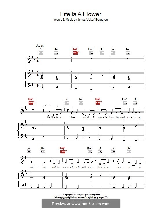 Life is a Flower (Ace of Base) by Joker sheet music on MusicaNeo