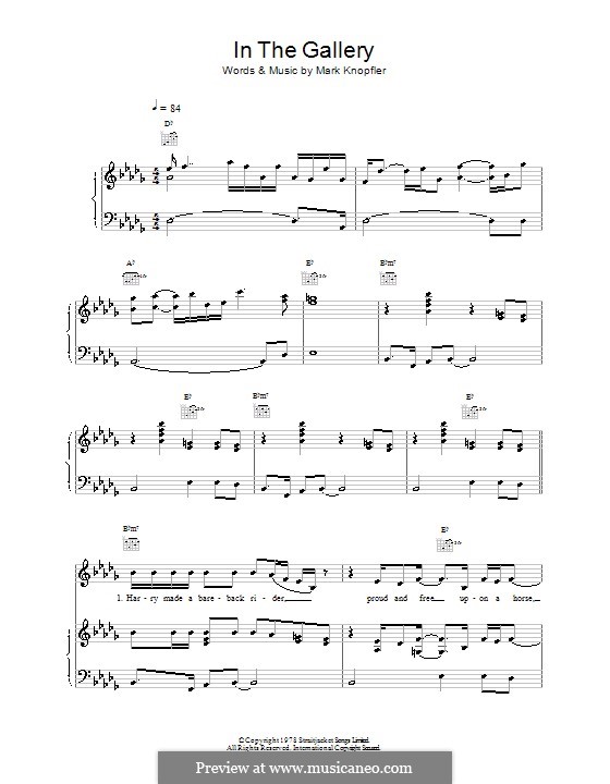 In the Gallery (Dire Straits) by M. Knopfler sheet music on MusicaNeo