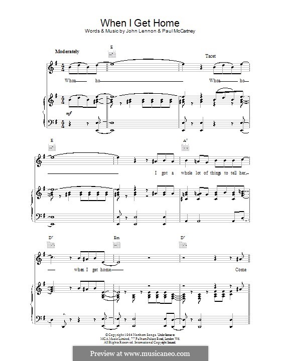 When I Get Home (The Beatles) by J. Lennon, P. McCartney on MusicaNeo
