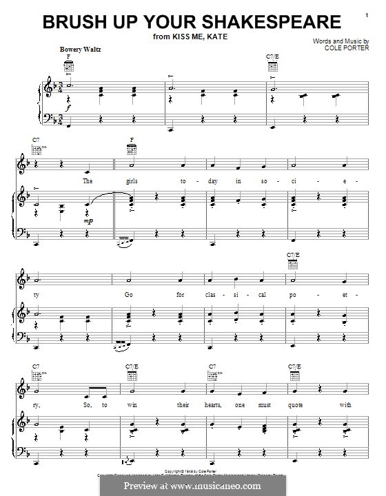 Brush Up Your Shakespeare by C. Porter sheet music on MusicaNeo