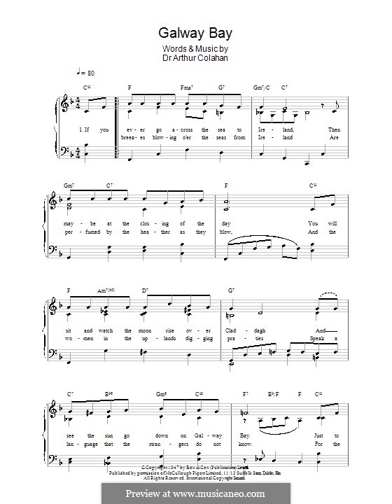Galway Bay by D.A. Colahan sheet music on MusicaNeo