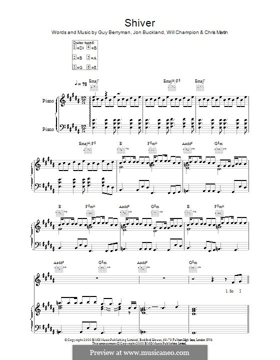 Shiver (Coldplay) by C. Martin, G. Berryman, J. Buckland, W. Champion