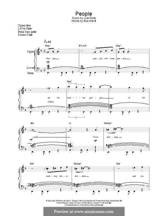 People from Funny Girl (Barbra Streisand) by J. Styne on MusicaNeo