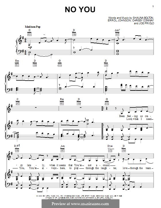 No You (Zoegirl) by C. Conway, E. Johnson, J. Priolo, S. Bolton on