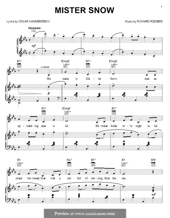 Mister Snow (from Carousel) by R. Rodgers sheet music on MusicaNeo