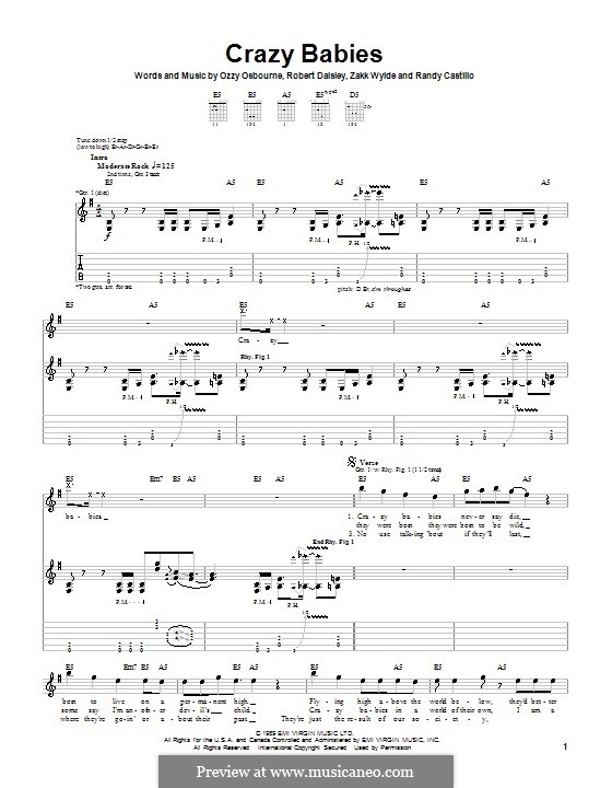 Crazy Babies by B. Daisley, Ozzy Osbourne, R. Castillo, Z. Wylde on MusicaNeo
