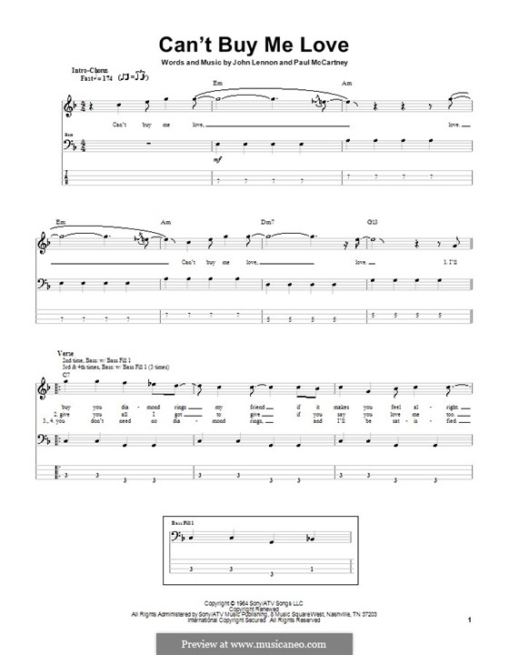 Can't Buy Me Love (The Beatles) by J. Lennon, P. McCartney on MusicaNeo