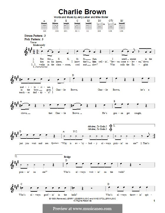 Charlie Brown (The Coasters) by J. Leiber, M. Stoller on MusicaNeo