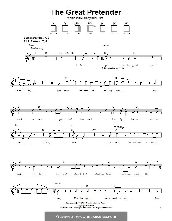The Great Pretender (The Platters) by B. Ram sheet music on MusicaNeo