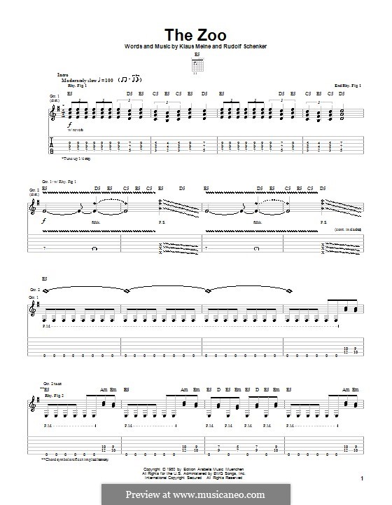 The Zoo (Scorpions) by K. Meine, R. Schenker sheet music on MusicaNeo