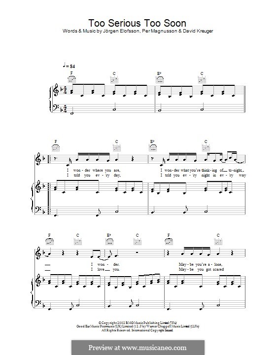 Too Serious Too Soon (Gareth Gates) by D. Kreuger, J.K. Elofsson, P