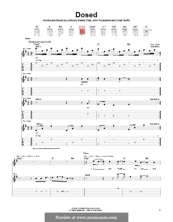 Dosed (Red Hot Chili Peppers) by A. Kiedis, J. Frusciante on MusicaNeo