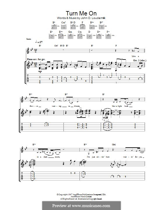 Turn Me On by J.D. Loudermilk sheet music on MusicaNeo