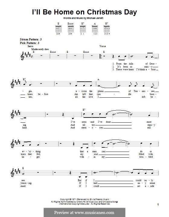 Home On Christmas Day Lyrics I'll Be Home on Christmas Day (Elvis Presley) by M. Jarrett on MusicaNeo