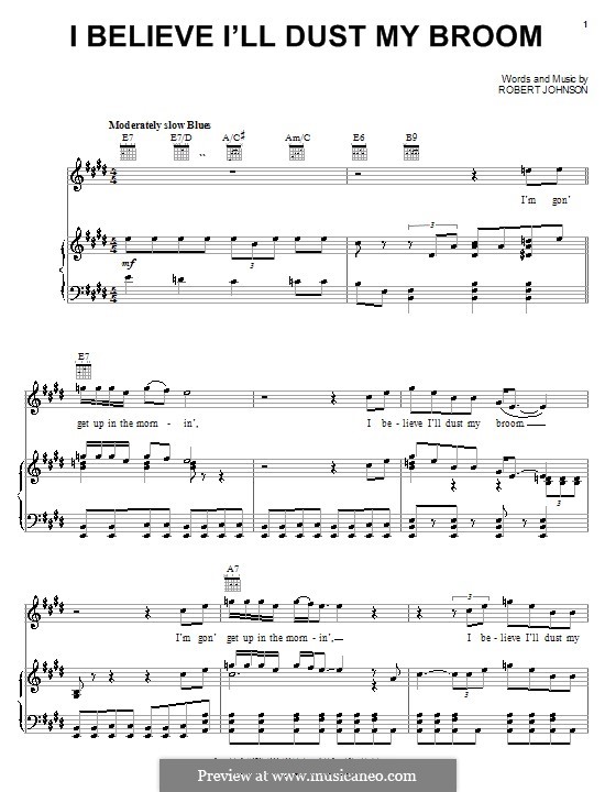I Believe I'll Dust My Broom by R.L. Johnson sheet music on MusicaNeo