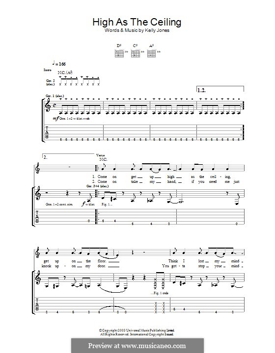 High as the Ceiling (Stereophonics) by K. Jones sheet music on MusicaNeo