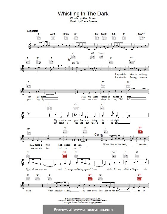 Whistling in the Dark by A. Boretz sheet music on MusicaNeo
