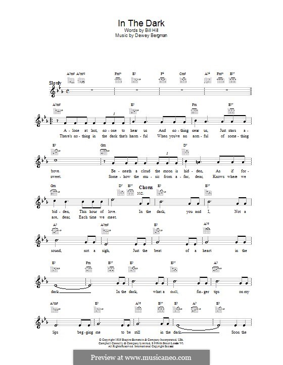 In the Dark by B. Hill sheet music on MusicaNeo