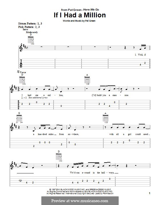 If I Had a Million by P. Green sheet music on MusicaNeo