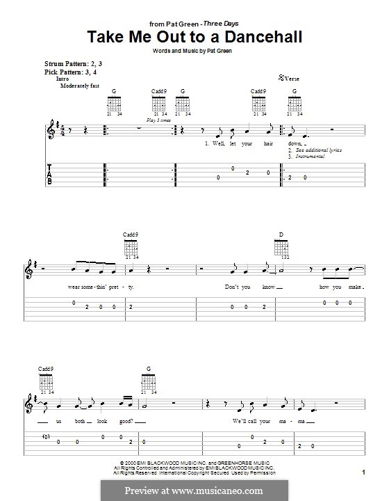 Take Me Out To a Dancehall by P. Green sheet music on MusicaNeo