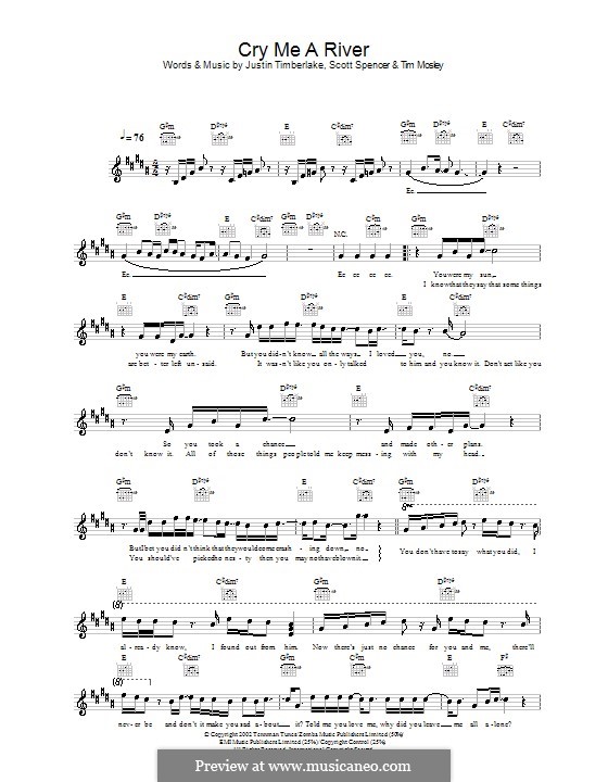 Cry Me a River by J. Timberlake, S. Storch, Timbaland on MusicaNeo