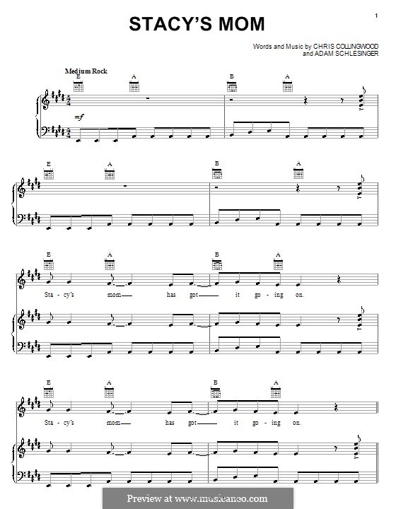 Stacy's Mom (Fountains of Wayne) by A. Schlesinger, C. Collingwood on