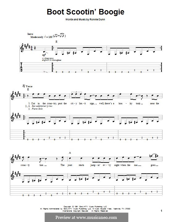 Boot Scootin' Boogie (Brooks & Dunn) by R. Dunn sheet music on MusicaNeo