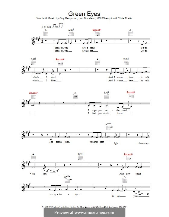 Green Eyes (Coldplay) by C. Martin, G. Berryman, J. Buckland, W