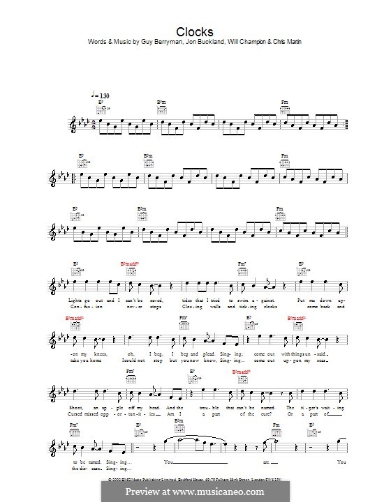 Clocks (Coldplay) by C. Martin, G. Berryman, J. Buckland, W. Champion