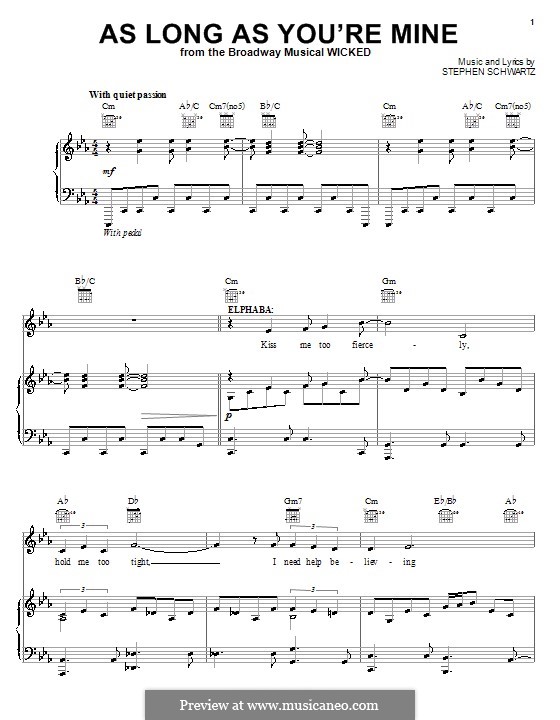 As Long as You're Mine (from Wicked) by S. Schwartz on MusicaNeo