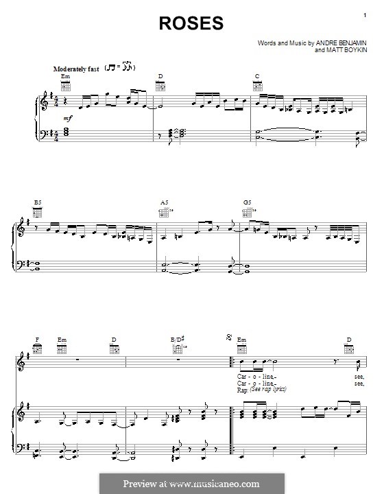 Roses (OutKast) von A. Benjamin, M. Boykin Noten auf MusicaNeo
