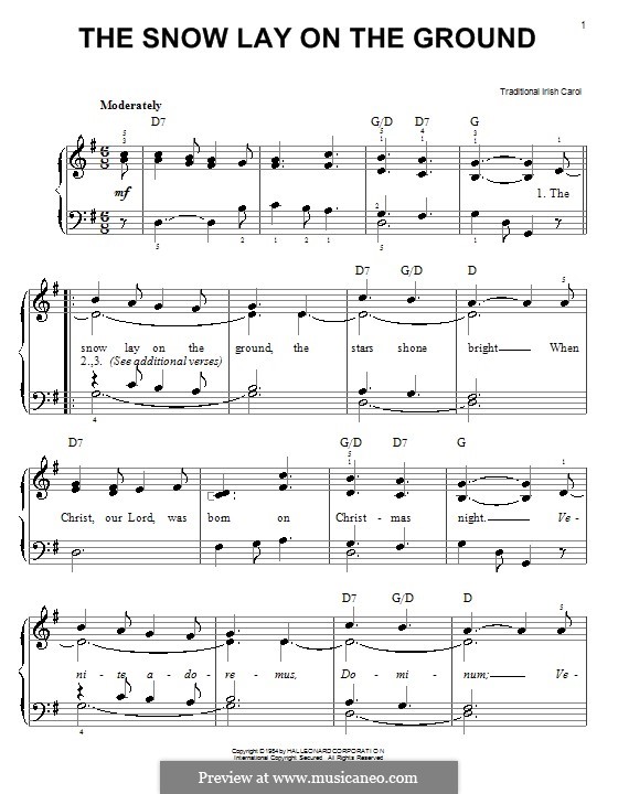 The Snow Lay on the Ground von folklore Noten auf MusicaNeo