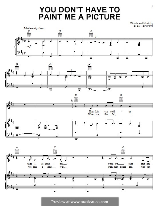 You Don't Have to Paint Me a Picture von A. Jackson Noten auf MusicaNeo