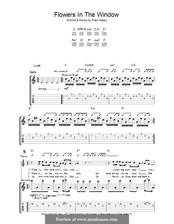 Flowers in the Window (Travis) von F. Healy Noten auf MusicaNeo